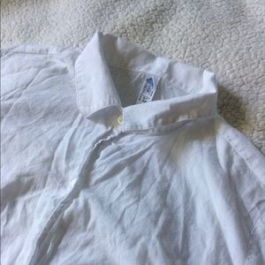 American Apparel Cropped White Button Up Shirt